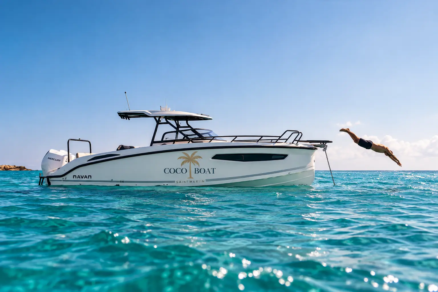 COCO BOAT swimming stop in the Caribbean
